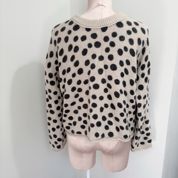 🌷SALE Madewell Leopard Dot Pullover Sweater Size Small Merino Wool Polkadot - Picture 3 of 16